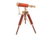 Antique Maritime Brass Telescope with Adjustable Tripod Stand - WoodenTwist